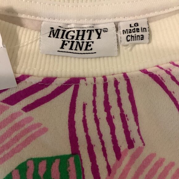 Mighty Fine Size X-Large Women’s Crew Neck Long Sleeve Multicolor Sweatshirt New - Picture 4 of 6